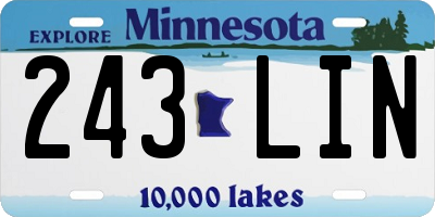 MN license plate 243LIN
