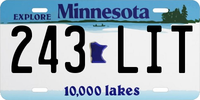 MN license plate 243LIT