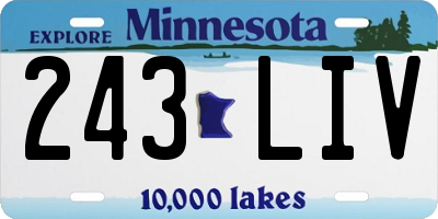 MN license plate 243LIV