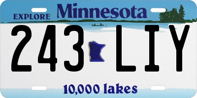 MN license plate 243LIY