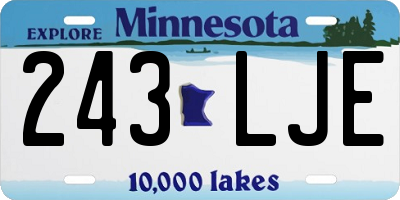 MN license plate 243LJE