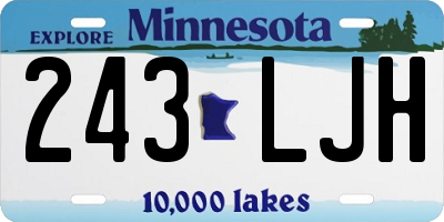 MN license plate 243LJH