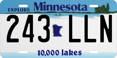 MN license plate 243LLN