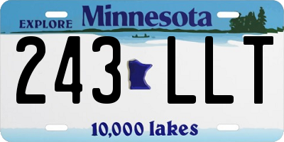 MN license plate 243LLT