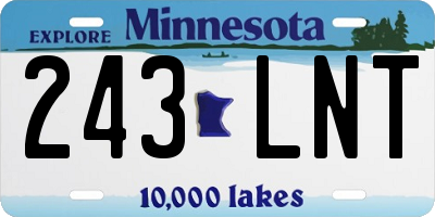 MN license plate 243LNT