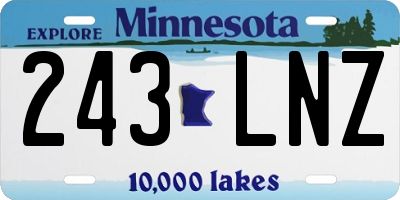 MN license plate 243LNZ