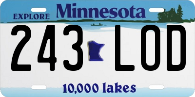 MN license plate 243LOD