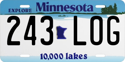 MN license plate 243LOG