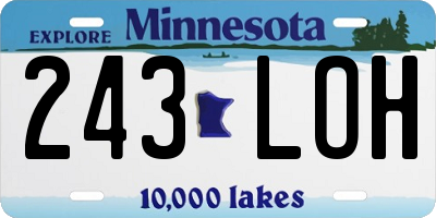 MN license plate 243LOH