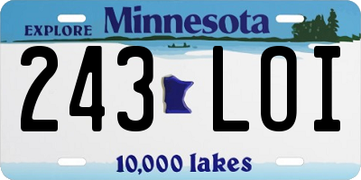 MN license plate 243LOI