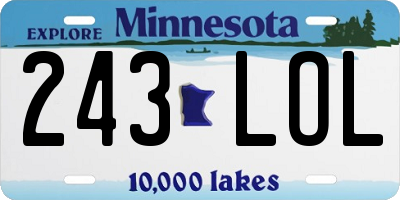 MN license plate 243LOL