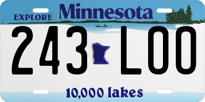 MN license plate 243LOO