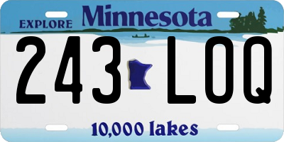 MN license plate 243LOQ