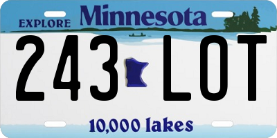 MN license plate 243LOT
