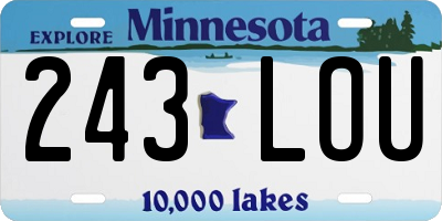 MN license plate 243LOU