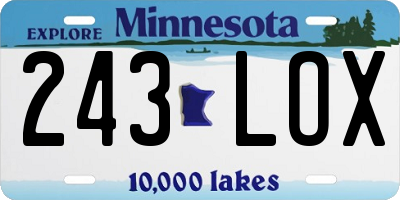 MN license plate 243LOX