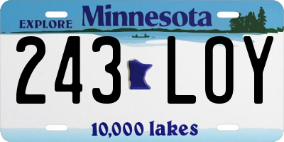 MN license plate 243LOY