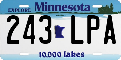 MN license plate 243LPA
