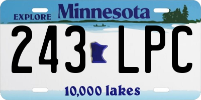 MN license plate 243LPC