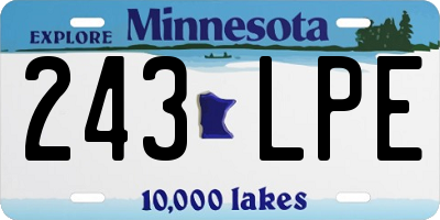 MN license plate 243LPE