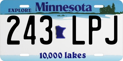 MN license plate 243LPJ