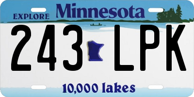 MN license plate 243LPK