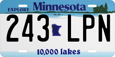 MN license plate 243LPN