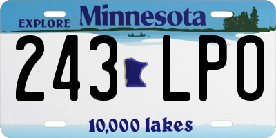 MN license plate 243LPO
