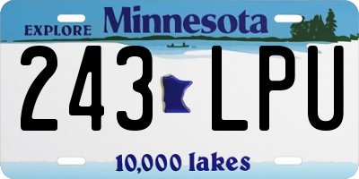 MN license plate 243LPU
