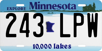 MN license plate 243LPW
