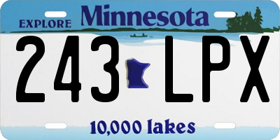 MN license plate 243LPX
