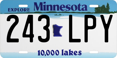 MN license plate 243LPY