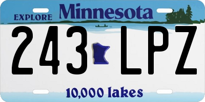 MN license plate 243LPZ