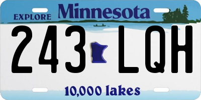 MN license plate 243LQH
