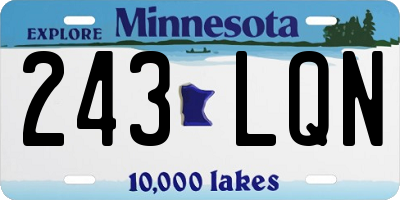 MN license plate 243LQN