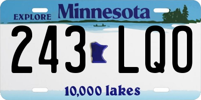 MN license plate 243LQO