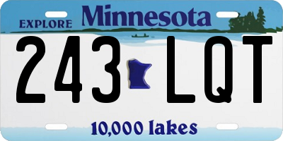 MN license plate 243LQT