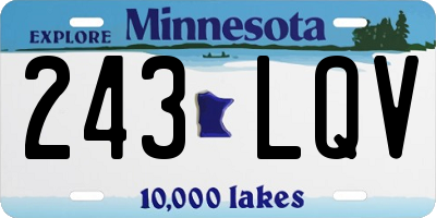 MN license plate 243LQV