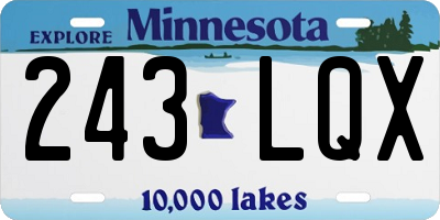 MN license plate 243LQX