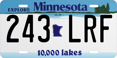 MN license plate 243LRF