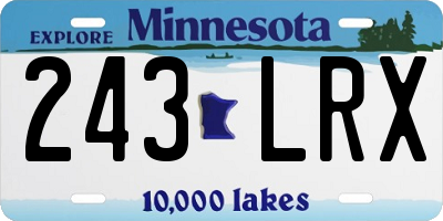 MN license plate 243LRX