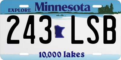 MN license plate 243LSB