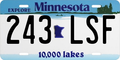 MN license plate 243LSF