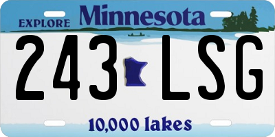 MN license plate 243LSG