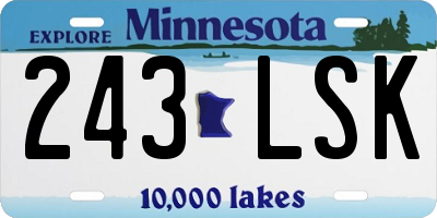 MN license plate 243LSK
