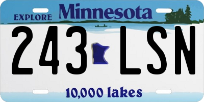 MN license plate 243LSN