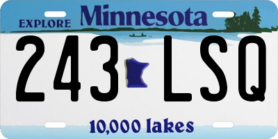 MN license plate 243LSQ
