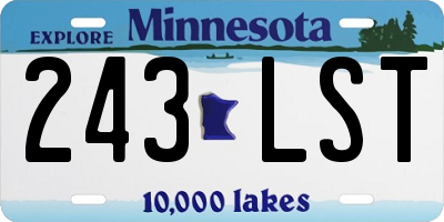 MN license plate 243LST