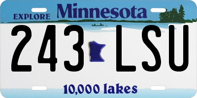 MN license plate 243LSU