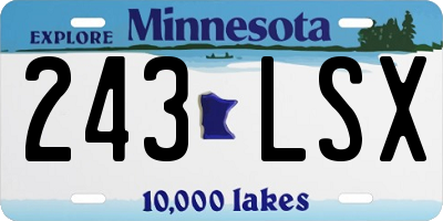 MN license plate 243LSX